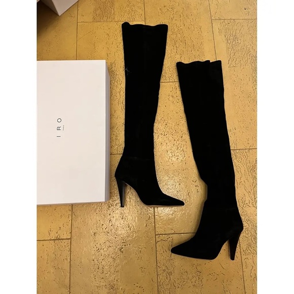 IRO Elegant Black Women's Knee-High Boots 38 - Picture 8 of 9